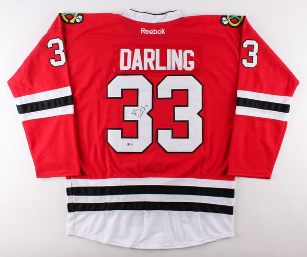 Scott Darling Signed Blackhawks Jersey (Beckett)Chicago Stanley Cup Champs 2015