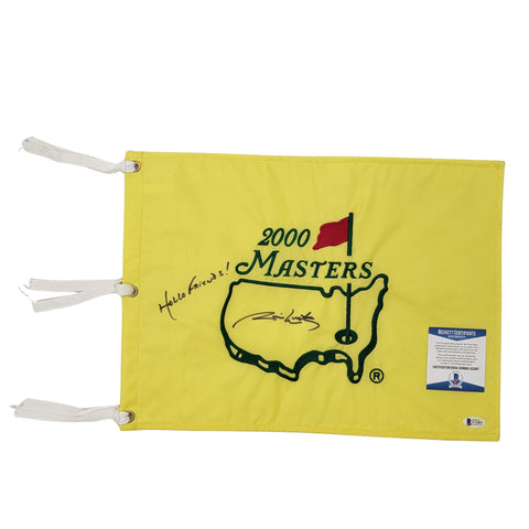 Jim Nantz Signed 2000 Masters Pin Flag W/ Hello Friends Beckett Authenticated