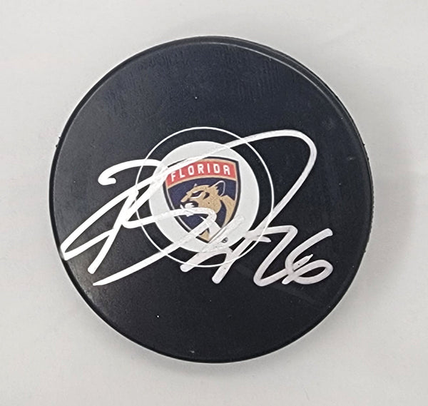 Uvis Balinskis Autographed Florida Panthers Hockey Puck Beckett Authenticated