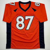 Autographed/Signed Ed McCaffrey 2x SB Champs Denver Orange Jersey Beckett COA