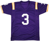 LSU TIGERS ODELL BECKHAM JR. AUTOGRAPHED PURPLE JERSEY BECKETT WITNESS 243262