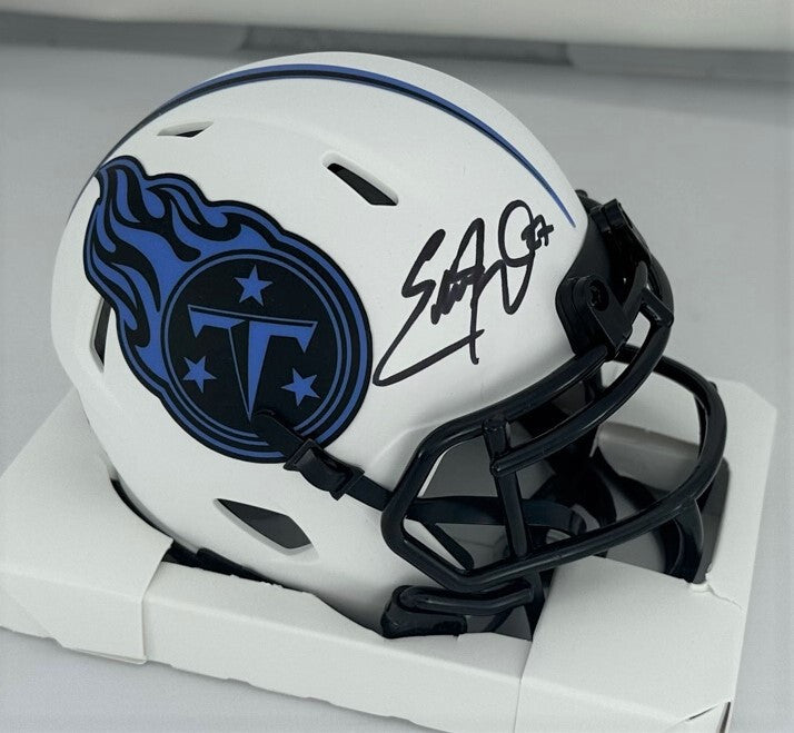 Titans EDDIE GEORGE Signed Riddell Tennessee LUNAR Speed Mini Helmet A ...