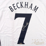 DAVID BECKHAM Autographed England 2002 #7 White Throwback Home Jersey PANINI