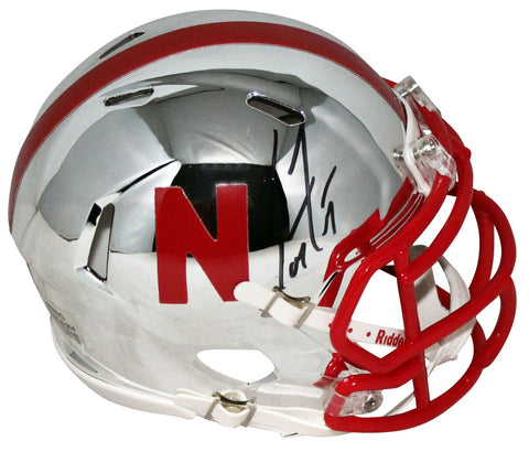 SCOTT FROST AUTOGRAPHED NEBRASKA CORNHUSKERS CHROME SPEED MINI HELMET COA