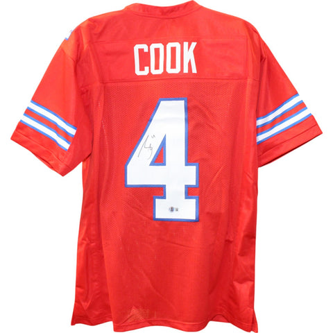 James Cook Autographed Pro Style Size XL Red Jersey Beckett Witness 50911