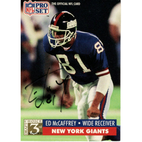 Ed McCaffrey Autographed/Signed 1991 Pro Set #812 Trading Card Beckett 59209