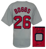 Wade Boggs Signed Grey Custom Baseball Jersey w/HOF'05 - (SCHWARTZ COA)