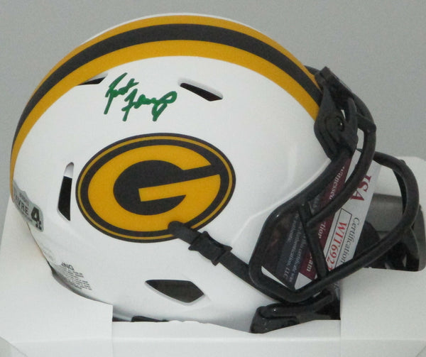 Packers Hall of Famer BRETT FAVRE Signed Riddell LUNAR Mini Helmet AUTO - JSA