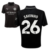 Savinho Signed Manchester City FC Away Soccer Jersey #26 with Beckett COA