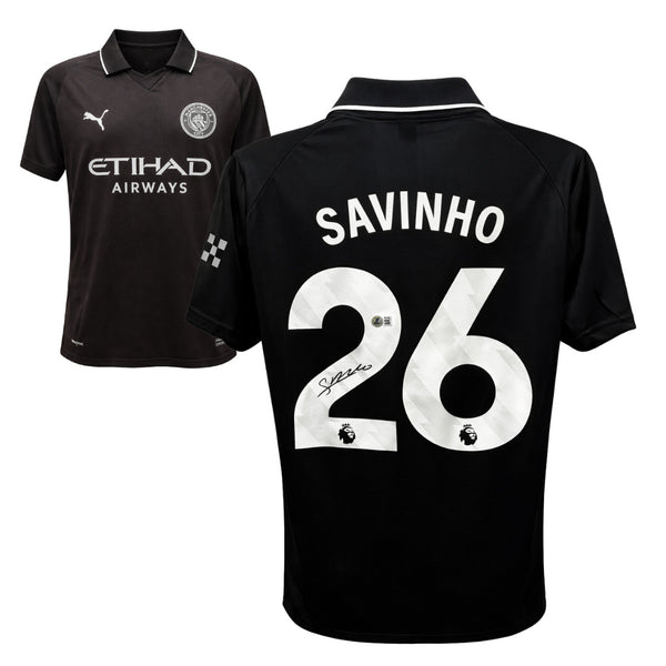 Savinho Signed Manchester City FC Away Soccer Jersey #26 with Beckett COA