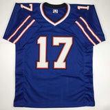 Autographed/Signed Josh Allen Buffalo Blue Football Jersey JSA COA