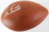 Bart Starr, & Dan Fouts Signed Wilson NFL 75th Anniversary Logo Football JSA COA