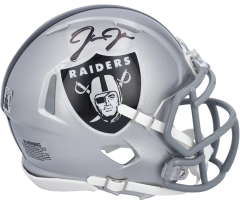 JOSH JACOBS Autographed Las Vegas Raiders Flash Mini Speed Helmet FANATICS