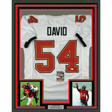 FRAMED Autographed/Signed LAVONTE DAVID 33x42 Tampa Bay White Jersey JSA COA