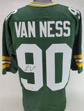 Lukas Van Ness Signed Green Bay Packers Jersey (Beckett) Ex-Hawkeyes Linebacker
