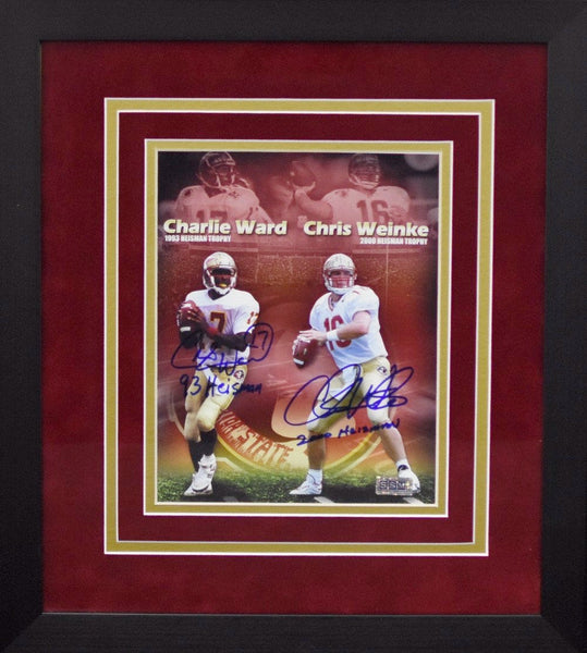 CHARLIE WARD & CHRIS WEINKE SIGNED FLORIDA STATE SEMINOLES 8x10 FRAMED PHOTO