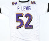 Ray Lewis Autographed White Pro Style Jersey w/HOF - Beckett W Hologram *Silver