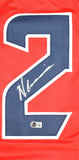 Nico Collins Autographed Red Pro Style Jersey - Beckett W Hologram *Silver