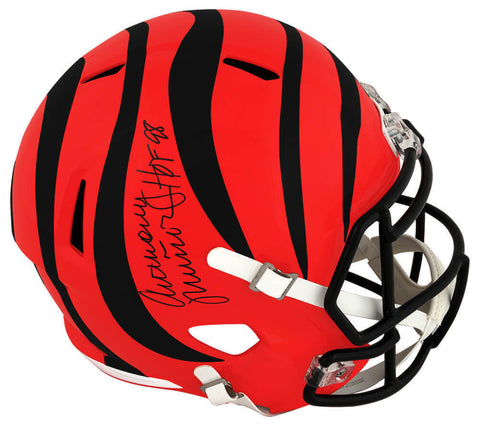 Anthony Munoz Signed Bengals Riddell F/S Speed Replica Helmet w/HOF'98 -(SS COA)