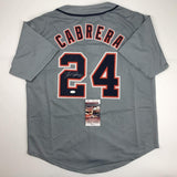 Autographed/Signed Miguel Cabrera Detroit Grey Baseball Jersey JSA COA
