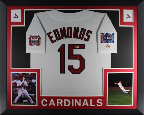 Jim Edmonds Signed St Louis Cardinals 2006 World Series Framed Jersey Beckett