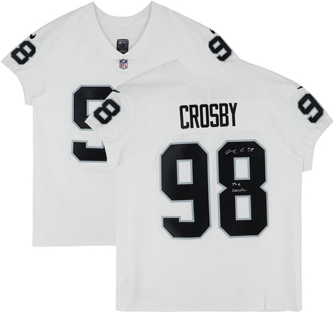 Maxx Crosby Las Vegas Raiders Signed Nike White Elite Jersey w/The Condor Insc