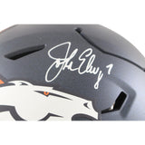 John Elway Autographed Denver Broncos Mid-Size Midi Helmet Beckett Witness 55226