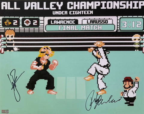 Ralph Macchio William Zabka Signed 16x20 Karate Kid NES Photo Tristar