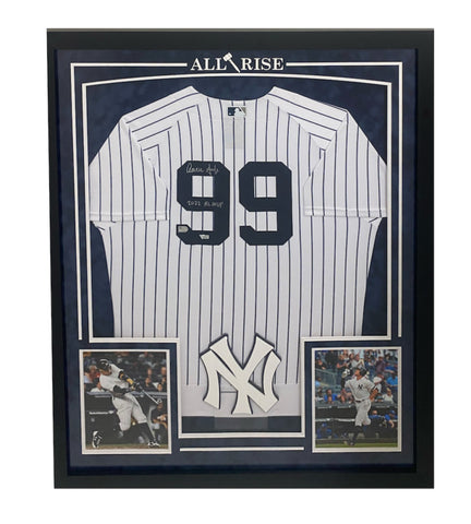 Aaron Judge Autographed "2022 AL MVP" Yankees Authentic Framed Jersey Fanatics