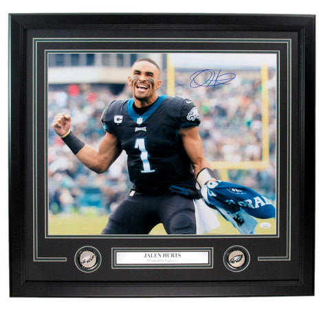 Jalen Hurts Autographed 16x20 Photo Philadelphia Eagles Framed JSA 186285