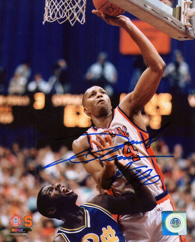 Derrick Coleman Signed Syracuse Orange Action vs Pitt 8x10 Photo -(SCHWARTZ COA)