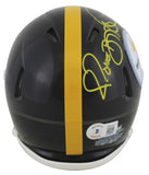 Steelers Jerome Bettis Signed Black Speed Mini Helmet W/ Case BAS Witnessed
