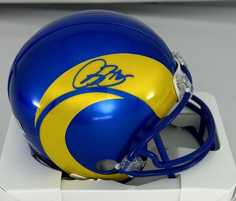 Rams Receiver ISAAC BRUCE Signed Riddell Speed Mini Helmet AUTO - BAS