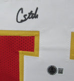 Carson Steele Signed/Auto Red Kansas City Chiefs Football Jersey Beckett 208130