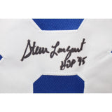 Steve Largent Autographed/Signed Pro Style Blue Jersey HOF TRI 43418