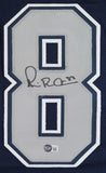 Cowboys Michael Irvin Signed Navy Blue Pro Style Jersey w/ Grey #s BAS Witnessed