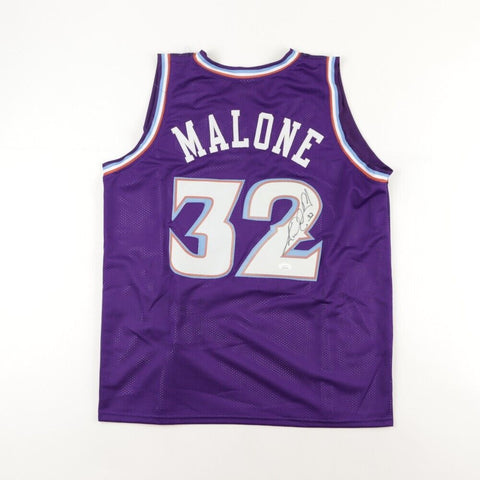 Karl Malone Signed Utah Jazz Jersey (JSA COA) 14xNBA All Star / Power Forward
