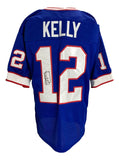 Jim Kelly Signed Custom Blue Pro-Style Football Jersey JSA Hologram