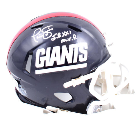 Phil Simms Autographed Giants 81-99 Speed Mini Helmet w/SB MVP- Beckett W Holo