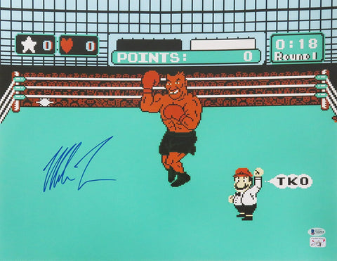 Mike Tyson Signed Nintendo Punch Out Video Game 16x20 Photo - (BECKETT COA)