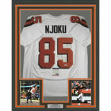 FRAMED Autographed/Signed DAVID NJOKU 33x42 Cleveland White Jersey PSA/DNA COA