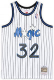 FRMD Shaquille O'Neal Magic Signed White Mitchell and Ness Swingman Jersey