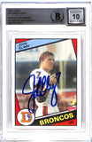 John Elway Signed 1984 Topps #63 Trading Card Beckett 38771