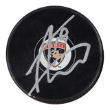 Aleksander Barkov Signed Florida Panther Logo Puck (JSA COA) 2xAll Star Center