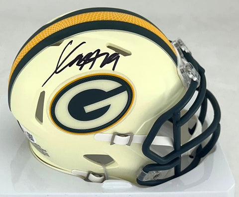 Packers XAVIER McKINNEY Signed Riddell RIVALRY Speed Mini Helmet AUTO - JSA