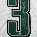 Framed Autographed/Signed Nolan Smith 35x39 Philadelphia White Jersey BAS COA