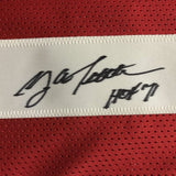 Framed Autographed/Signed YA Y.A. Tittle HOF 33x42 San Fran Red Jersey JSA COA