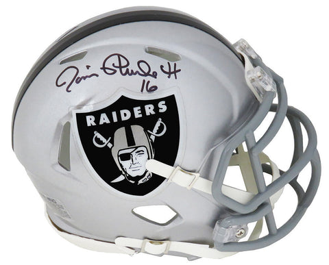 Jim Plunkett Signed Raiders Riddell Speed Mini Helmet - SCHWARTZ COA