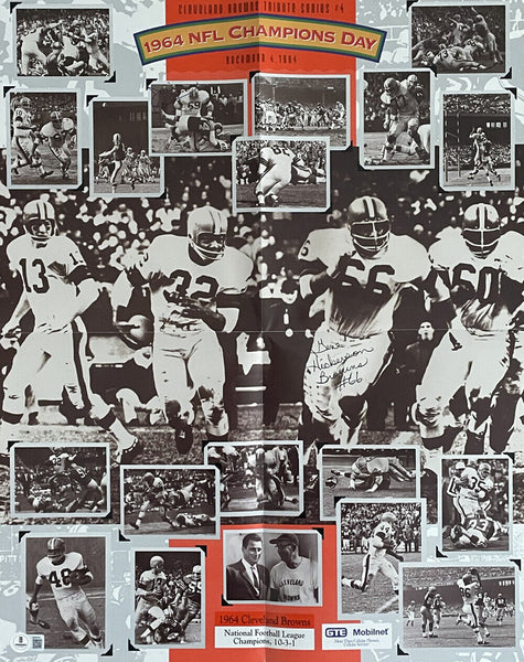 Gene Hickerson & Jim Kanicki Signed Browns 1964 Champions Poster BAS 48234