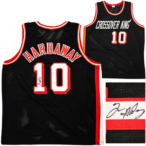MIAMI HEAT TIM HARDAWAY AUTOGRAPHED SIGNED BLACK JERSEY JSA STOCK #215722